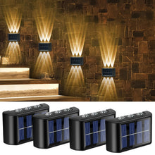 Carica l'immagine nel visualizzatore di Gallery, Flintronic 4 Pezzi Lampada da Parete Solare, Lampade Solari Regolabili con 6 LED a Lampada Calda, Luci Solari da Esterno
