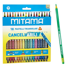Carica l&#39;immagine nel visualizzatore di Gallery, MITAMA Pastelli Cancellabili - Confezione da 18 pastelli - Mina 3.0 mm - Pastelli Colorati - Colori Scuola