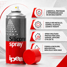 Carica l'immagine nel visualizzatore di Gallery, IPEA 2x Spray al Silicone Lubrificante, Protettivo 400 ml [800ml totali] - 2 PEZZI - Made in Italy - Multiuso Incolore A