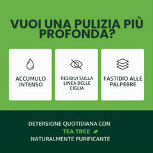 Carica l'immagine nel visualizzatore di Gallery, NOVEHA 60 pezzi salviettine per palpebre e ciglia all'olio di tea tree | Con acido ialuronico, tè verde e camomilla per 