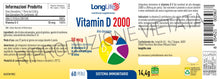 Carica l'immagine nel visualizzatore di Gallery, LongLife® Vitamin D 2000 | Vitamina D3 naturale in olio EVO | Alto dosaggio | Difese immunitarie, salute di ossa e denti