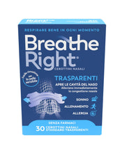 Carica l'immagine nel visualizzatore di Gallery, Breathe Right Cerottini Nasali Trasparenti - Strisce Nasali Invisibili per Respirazione Libera, Sollievo da Naso Chiuso 