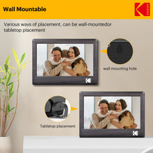 Carica l'immagine nel visualizzatore di Gallery, KODAK 7 pollici Cornice Digitale, cornice elettronica, schermo IPS, foto/musica/lettore video, calendario/allarme, supporto USB o scheda SD, rotazione automatica, con telecomando