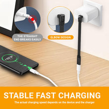 Carica l'immagine nel visualizzatore di Gallery, Cavo Prolunga USB C 90 Gradi, 15cm Type C Maschio Femmina Piatta Prolunga in Silicone, Supporta Trasferimento Dati e Ric