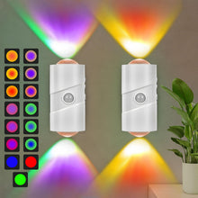 Carica l'immagine nel visualizzatore di Gallery, AUAUY 2Pz Lampada da Parete a LED, con Rilevatore di Movimento, 7 Colorea