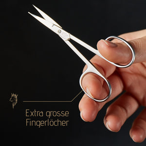 YUMAYA® Forbici professionali per unghie in acciaio inossidabile extra sottili con custodia - affilate, in acciaio inossidabile | Adatte per mancini e destrimani | Per pelle i per cuticole