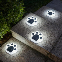 Carica l'immagine nel visualizzatore di Gallery, Fohil Luci solari da giardino per esterni, confezione da 4 luci solari per recinzione, stampa zampe, decorazioni imperme