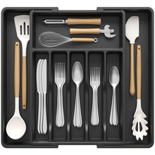 Carica l'immagine nel visualizzatore di Gallery, Portaposate da Cassetti, Organizer Regolabile per Posate, Lifewit Porta Utensili da Cucina, Profondità 42,4 cm, Grande Accessori per Set Mestoli, Divisori da Plastica per Forchette e Coltelli, Nero