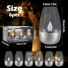 Carica l'immagine nel visualizzatore di Gallery, 6 pezzi lucesolare, candele LED da esterno, candele solari per giardini, luce impermeabile per matrimoni, feste
