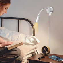 Carica l'immagine nel visualizzatore di Gallery, ERWEY 2 pezzi LED 12V Camper Lampade da Lettura Lampada da Parete camper a collo d'oca flessibile con USB, 3W 3000K DC 1