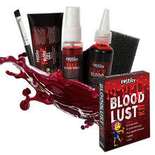 Carica l'immagine nel visualizzatore di Gallery, Festicy Set Sangue Finto Halloween 2024 I 3 Tipi di Sangue Finto Lavabile (Spray, Gel, Liquido) + Spugna e Pennello I Make Up , Costumi, Effetti Spaventosi I Trucchi Halloween Bambini e Adulti