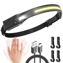 Carica l'immagine nel visualizzatore di Gallery, UNBON Torcia Frontale LED Ricaricabile USB C, Lampada Frontale con Sensore Movimento, Torcia da Testa 5 Modalità di Luce