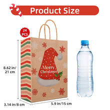 Carica l'immagine nel visualizzatore di Gallery, SENTAIMAO 24 sacchetti regalo natalizi in carta kraft, con manico, per confezioni regalo di Natale, forniture per feste di Natale