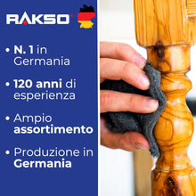 Carica l'immagine nel visualizzatore di Gallery, RAKSO Lana di Acciaio Extrafine 0000, 200g, 1 Fascia, lucidare legni incerati, pulire a secco superfici in vetro, lucida