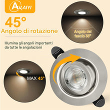 Carica l'immagine nel visualizzatore di Gallery, 3CCT Faretti LED da Incasso per Cartongesso 230V Dimmerabile 68mm 5.5W IP44 Faretto Incasso Ultra Piatti Faretti LED Sof
