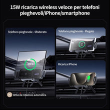 Carica l'immagine nel visualizzatore di Gallery, MANKIW Supporto Smartphone Auto per Galaxy Z Fold 6 5 4 3, Magic V3 V2, Mate X6 X5 X4, Ricarica Rapida 15W a Doppia Bobi