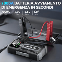 Carica l'immagine nel visualizzatore di Gallery, ACEZUK Avviatore Batteria Auto,7000A Avviatore di Emergenza per Auto/Moto