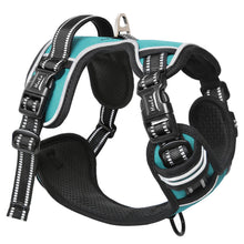 Carica l'immagine nel visualizzatore di Gallery, HEELE Pettorina Cane, Imbracatura Sganciata Rapido dal Collo, Pettorina Anti-tiro Riflettente e Regolabile con Maniglia Comoda, Morbida e Imbottita per Cani Piccola Media Grande, Turchese XL