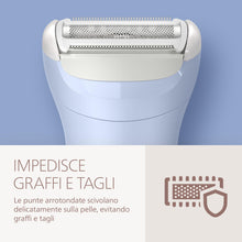 Carica l'immagine nel visualizzatore di Gallery, Philips Lady Shaver Serie 6000 - Rasoio senza filo, Wet &amp; Dry, sistema di rasatura a 3 lame, per corpo e gambe, 80 minut