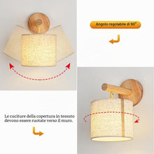 Carica l'immagine nel visualizzatore di Gallery, Applique da Parete Interno Vintage, Lampada da Muro Legno Industriale Retrò Interni E14, Applique Parete Rustici Nordic 