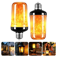 Carica l'immagine nel visualizzatore di Gallery, Confezione da 2 lampadine E27 con effetto luce tremolante, 3 W, 4 modalità di illuminazione, effetto fiamma, luce tremol