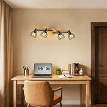 Carica l'immagine nel visualizzatore di Gallery, Dehobo E14 Faretti da Soffitto 4 Luci, Legno Orientabili Faretti Soffitto