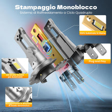 Carica l'immagine nel visualizzatore di Gallery, Lampadina H7 LED auto 130W 36000lm, 800% luminosità, luce Bianca Fredda 6500K, IP68, 99% Compatibile, 90000h Vita Utile,