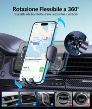 Carica l'immagine nel visualizzatore di Gallery, Glangeh Porta Cellulare Auto, [2025 Upgrated Clip] Supporto Telefono Auto per Presa D'aria Dell'Auto, 360°di Rotazione Supporti per Telefoni Cellulari Universale Compatibile con iPhone/Galaxy (4-7')