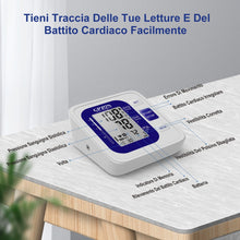 Carica l'immagine nel visualizzatore di Gallery, GPZON Misuratore di Pressione Braccio bracciale Macchina per polsini BP,Accurato kit automatico per alta pressione sanguigna con polsino largo 22-40 cm