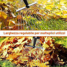 Carica l'immagine nel visualizzatore di Gallery, Rastrello Foglie con Manico,215,Rastrello Foglie acciaio,Scopa da Giardino per Foglie Rastrello con Manico,Rastrello per