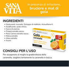 Carica l'immagine nel visualizzatore di Gallery, Sanavita Gola Arancia Confezione da 24 caramelle Incartate singolarmente