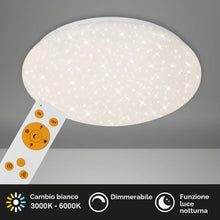 Carica l'immagine nel visualizzatore di Gallery, Briloner Plafoniera a LED da soffitto, Dimmerabile, stelle, regolazione della temperatura di colore con telecomando, 22 