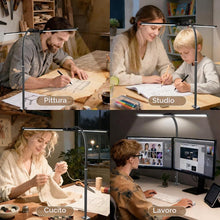 Carica l'immagine nel visualizzatore di Gallery, Lampada da Scrivania Doppia Testa, 30 Modalità Lampada da Tavolo