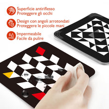 Carica l&#39;immagine nel visualizzatore di Gallery, hahaland Carta Stimolazione Sensoriale Visiva, Flash Cards Neonati, Giochi Neonato 0-3-6 Mesi Carta Nero Bianco Alto Contrasto, 20 Pezzi 40 Immagini