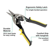 Carica l'immagine nel visualizzatore di Gallery, Amazon Basics Cesoia per Lamiera Taglio Dritto, Forbici per Lamiera, Cesoie Aviation, Lame Cr-V, Blocco Sicurezza, Tagli