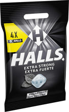 Carica l'immagine nel visualizzatore di Gallery, Halls Caramelle alla menta Extrastrong senza Zucchero - confezione da 128g (4x32g)