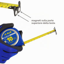 Carica l'immagine nel visualizzatore di Gallery, S&amp;R Metro a Nastro 10M x 25mm. Flessometro Professionale, Compatto e Resistente.