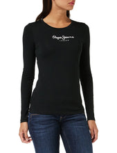 Carica l'immagine nel visualizzatore di Gallery, Pepe Jeans New Virginia Maglietta per Donna Slim Fit Maniche Lunghe, Nera, S