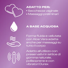 Carica l&#39;immagine nel visualizzatore di Gallery, Durex Massage 2 in 1 Aloe Vera, Lubrificante Sessuale Intimo, Adatto anche per Rapporti Intimi e Massaggi, Gel Lubrificante a Base d&#39;Acqua, Formato Convenienza, 200 ml