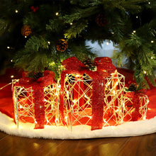 Carica l'immagine nel visualizzatore di Gallery, SALCAR Confezione regalo con decorazione LED da 3 pezzi, 20/14/10 cm Scatole luminose 8 modalità, Decorazione natalizia 
