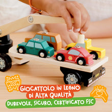 Carica l'immagine nel visualizzatore di Gallery, Nene Toys Camion in Legno con Gru Magnetica per Bambini dai 2 Anni