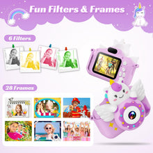 Carica l'immagine nel visualizzatore di Gallery, TIATUA Macchina Fotografica Bambini con 2.0 Pollici Schermo &amp; 32G Card, Fotografica Bambini Video Camera,Fun Accessories Included,Gift for Girls Boy Age 3+