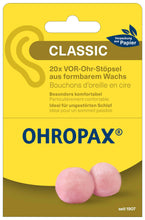 Carica l'immagine nel visualizzatore di Gallery, OHROPAX Tappi per le orecchie Classic – Tappi per le orecchie per la protezione da rumore, umidità e vento, realizzati i