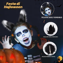 Carica l'immagine nel visualizzatore di Gallery, Ulikey Set da vestire coda di lupo di volpe, Orecchie di gatto in finta pelliccia di Halloween Set di costumi per bambin