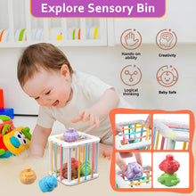 Carica l'immagine nel visualizzatore di Gallery, Weilim Giochi per bambini dai 6 ai 12 mesi, giochi Montessori per neonati, giocattoli sensoriali, giocattoli da bagno 6 in 1 con blocchi e anelli impilabili, uova da abbinare