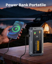 Carica l'immagine nel visualizzatore di Gallery, Avviatore Batteria Auto 5000A, Avviatore di Emergenza per Auto/Moto (Fino a 9.0L Gas/8.5L Diesel) 12V Booster Avviamento con Torcia a LED, Ricarica Rapida, Cavi Avviamento, Compatto (5000A)