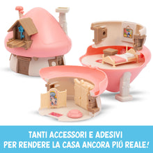 Carica l&#39;immagine nel visualizzatore di Gallery, Giochi Preziosi I Puffi - Puffetta E La Sua Casetta Dal Tetto Rosa Ricca Di Accessori E Adesivi , Per Bambini A Partire Dai 3 Anni