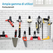 Carica l'immagine nel visualizzatore di Gallery, Ganci per garage robusti, ganci per garage, organizer per attrezzi da giardino, ganci in acciaio (2 pezzi, piccoli ganci