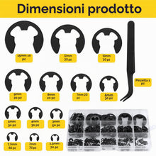 Carica l'immagine nel visualizzatore di Gallery, 450 Pz Anelli di Sicurezza Esterna, E-clips Anelli Elastici, Scatto Esterna E-clip Anello Seeger di Sicurezza per Fissag