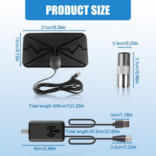 Carica l'immagine nel visualizzatore di Gallery, Antenna TV Interna, Antenna TV Digitale con Potente Amplificatore Raggio di 40KM Supporta Smart TV 4K HD/1080P